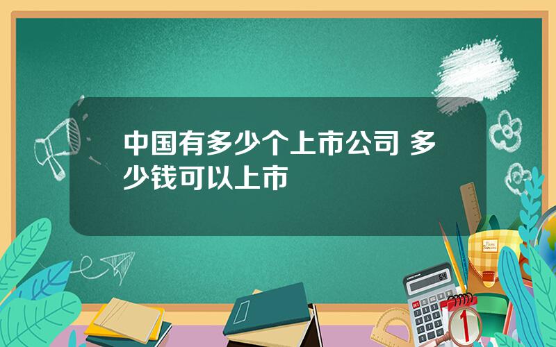 中国有多少个上市公司 多少钱可以上市